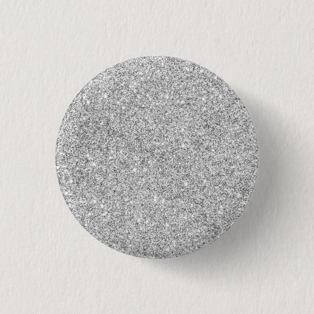 Elegant Silver Glitter 1 Inch Round Button (Front)