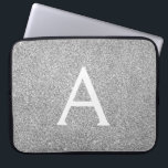Elegant Silver Glitter and Sparkle Monogram Laptop Sleeve<br><div class="desc">Elegant Silver Faux Glitter and Sparkle Elegant Monogram Case. This case can be customized to include your initial and first name.</div>
