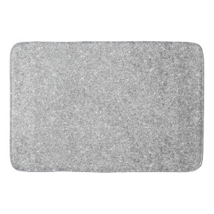 Elegant Silver Glitter Bath Mat