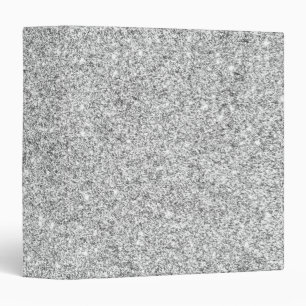 Elegant Silver Glitter Binder