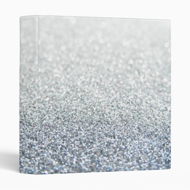 Elegant Silver Glitter  Binder (Front/Spine)