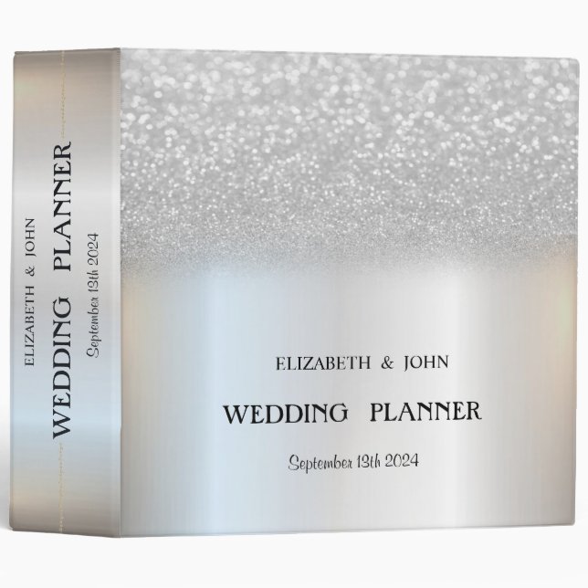 Elegant Silver Glitter Bokeh Binder (Front/Spine)