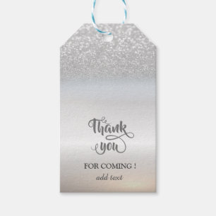 Elegant Silver Glitter Bokeh Gift Tags