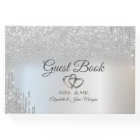 Elegant Silver Glitter Bokeh Hearts Drips Wedding 