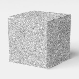 Elegant Silver Glitter Favor Box
