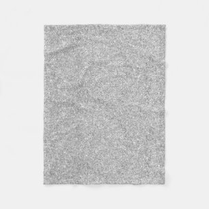 Elegant Silver Glitter Fleece Blanket
