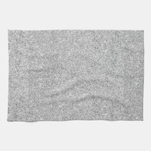 Elegant Silver Glitter Kitchen Towel