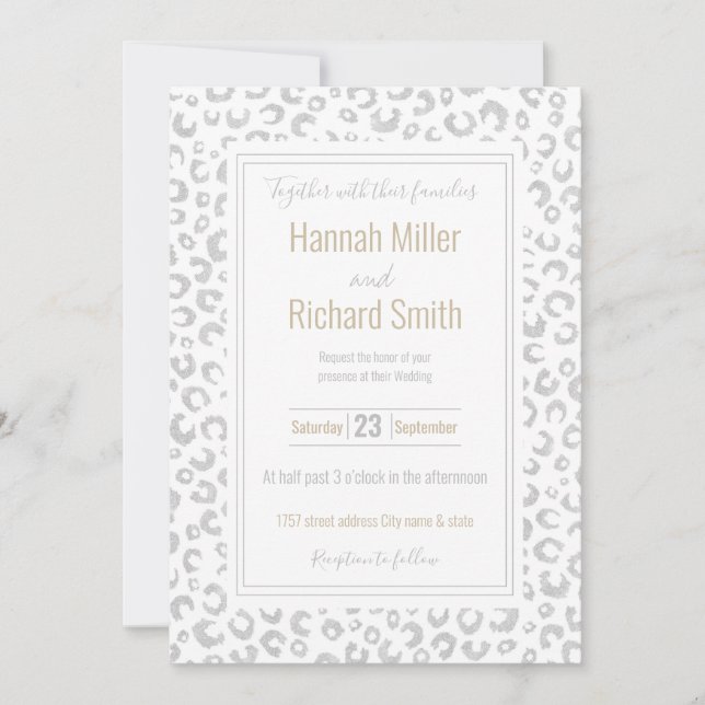 Elegant Silver Glitter Leopard Pattern (Front)