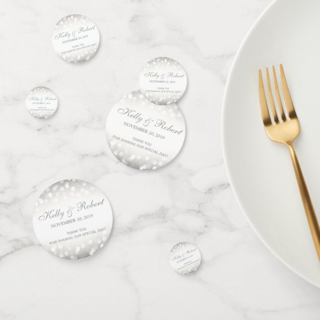 Elegant Silver Glitter Lights Confetti (Group)