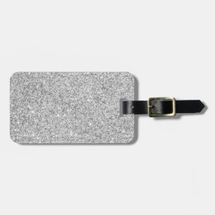 Elegant Silver Glitter Luggage Tag