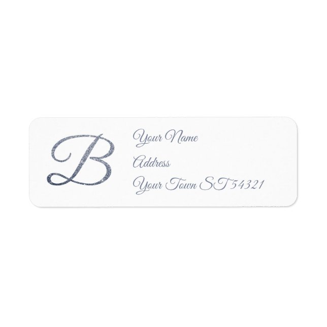 Elegant Silver Glitter Monogram B Personalized   (Front)