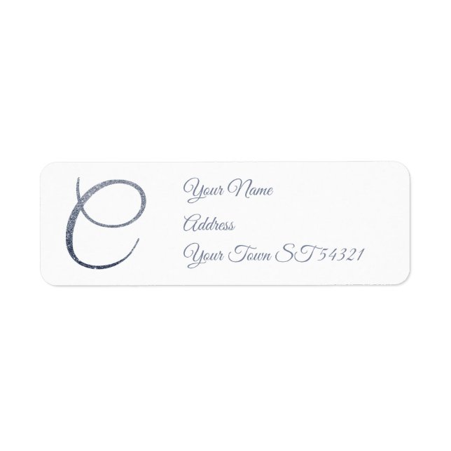 Elegant Silver Glitter Monogram C Personalized   (Front)
