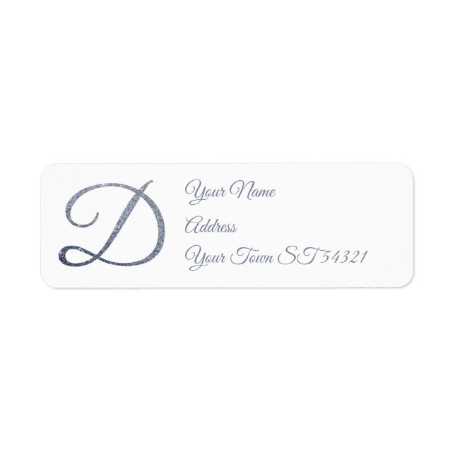 Elegant Silver Glitter Monogram D Personalized   (Front)
