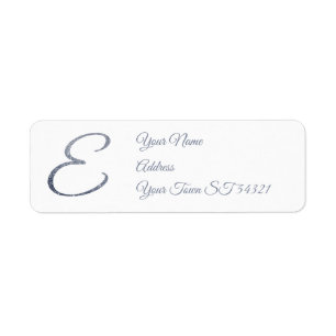 Elegant Silver Glitter Monogram E Personalized