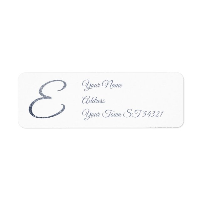 Elegant Silver Glitter Monogram E Personalized   (Front)