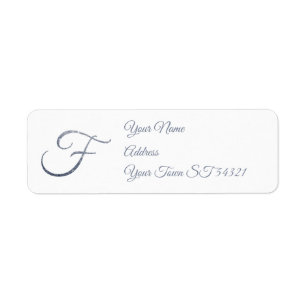 Elegant Silver Glitter Monogram F Personalized