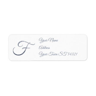 Elegant Silver Glitter Monogram F Personalized