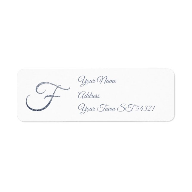 Elegant Silver Glitter Monogram F Personalized   (Front)
