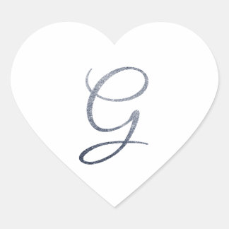 Elegant Silver Glitter Monogram G Envelope Seal