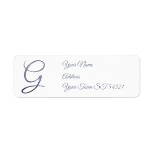 Elegant Silver Glitter Monogram G Personalized