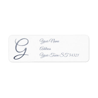 Elegant Silver Glitter Monogram G Personalized