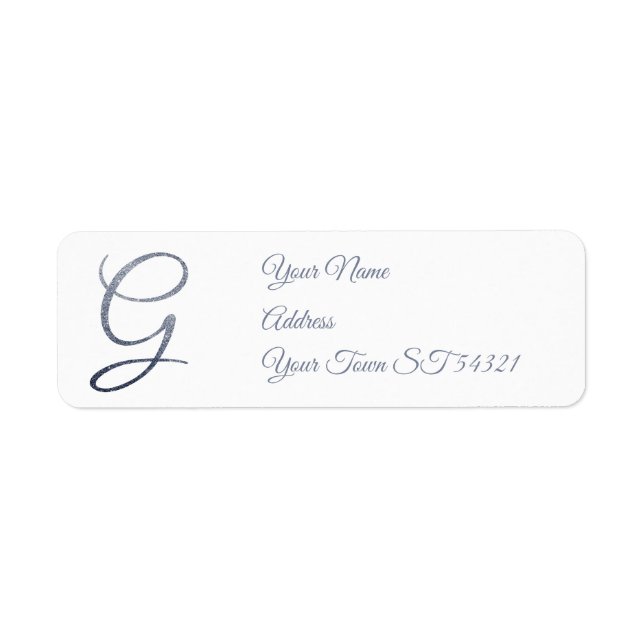 Elegant Silver Glitter Monogram G Personalized   (Front)