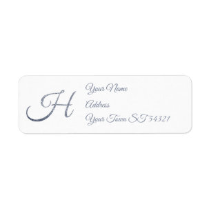 Elegant Silver Glitter Monogram H Personalized
