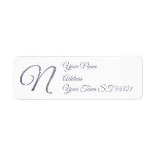 Elegant Silver Glitter Monogram N Personalized