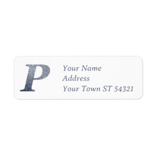 Elegant Silver Glitter Monogram P Personalized    