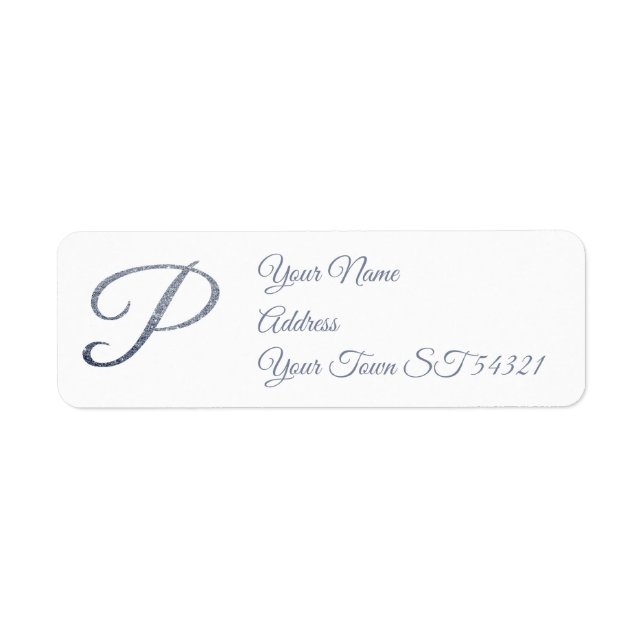 Elegant Silver Glitter Monogram P Personalized     (Front)