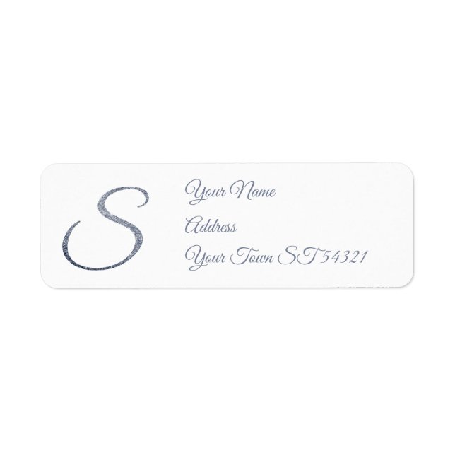 Elegant Silver Glitter Monogram S Personalized   (Front)