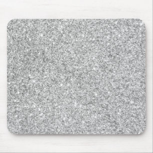 Elegant Silver Glitter Mouse Pad