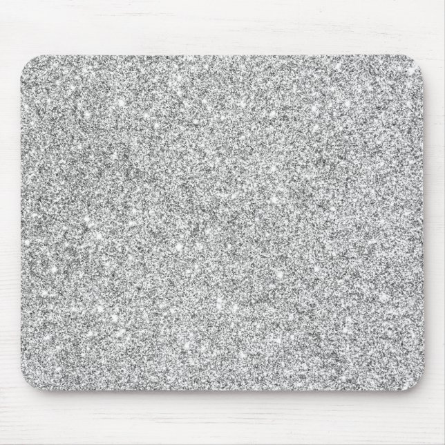Elegant Silver Glitter Mouse Pad (Front)