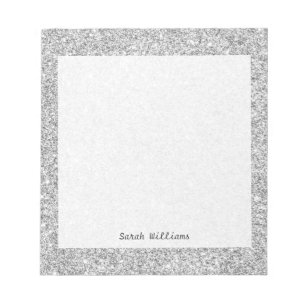 Elegant Silver Glitter Notepad