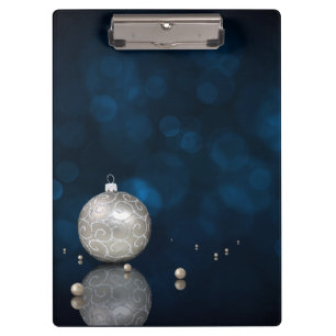 Elegant Silver Glitter Ornament - Clipboard