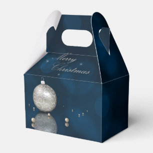 Elegant Silver Glitter Ornament - Favour Box Gable