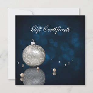 Elegant Silver Glitter Ornament Gift Certificate