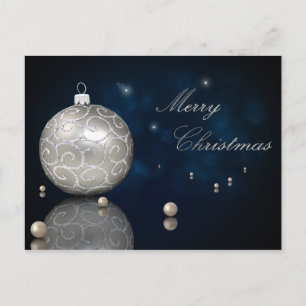 Elegant Silver Glitter Ornament - Postcard