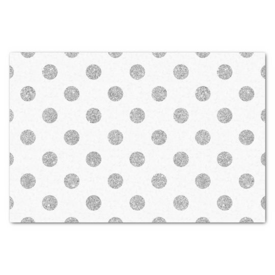 Elegant Silver Glitter Polka Dots Pattern Tissue Paper