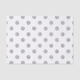 Elegant Silver Glitter Polka Dots Pattern Tissue Paper