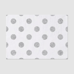 Elegant Silver Glitter Polka Dots Pattern Tissue Paper