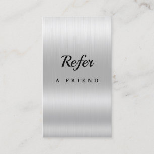 Elegant Silver Glitter Salon Referral Card