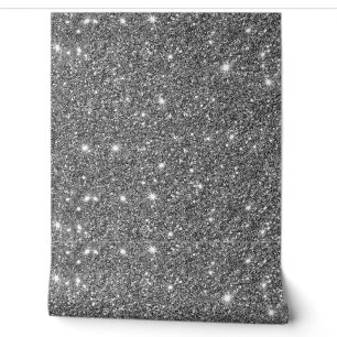 Elegant Silver Glitter Sparkle Pattern Wallpaper