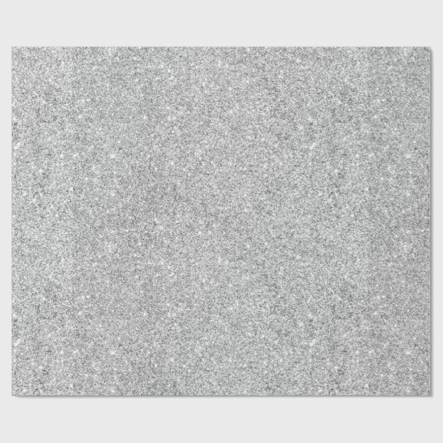 Elegant Silver Glitter Wrapping Paper (Flat)