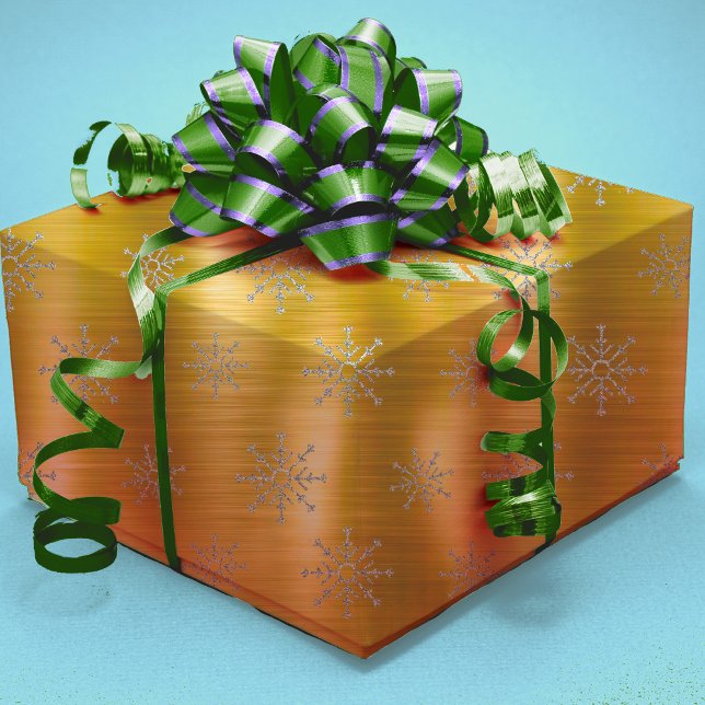 Elegant silver gold Christmas snowflakes holidays Wrapping Paper (Creator Uploaded)