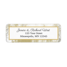 Elegant Silver Gold Frame Wedding Address