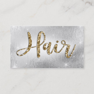 Elegant Silver / Gold Glam Hairstylist Appointment Card