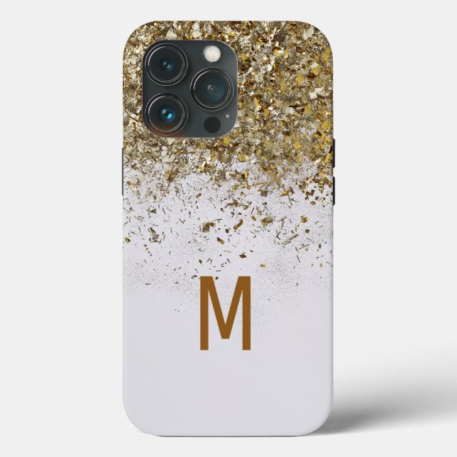Elegant Silver Gold Glitter Custom monogrammed Case-Mate iPhone Case (Back)