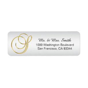 Elegant Silver Gold Monogram Letter 'S' Return