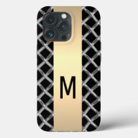Elegant Silver Gold Steel Metallic monogrammed